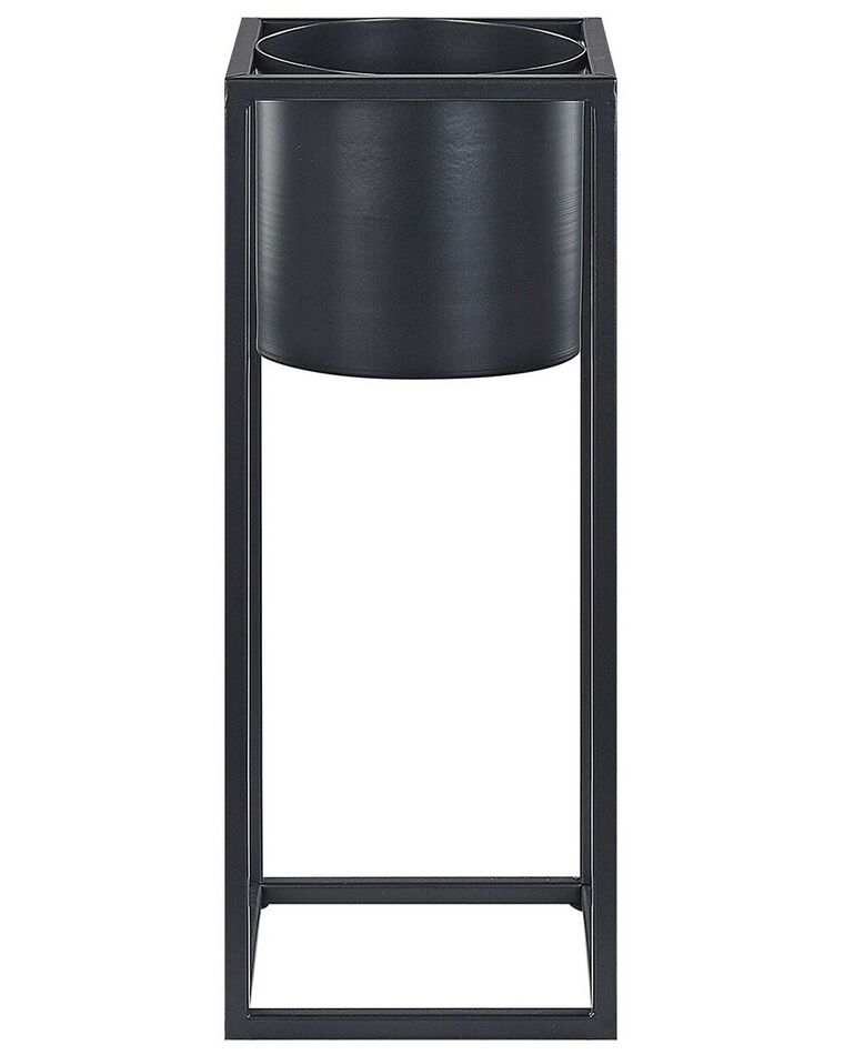 Doniczka na stojaku metalowa 15 x 15 x 40 cm czarna IDRA_804756