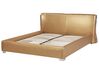 Łóżko skórzane 180 x 200 cm złote PARIS_282311