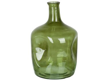Bloemenvaas groen glas 30 cm KERALA