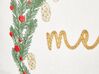 Dekokissen Weihnachtskranz-Motiv Samtstoff weiß 45 x 45 cm EUCHARIS_887694