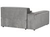 Sofá de canto modular 3 lugares com repousa-pés em tecido cinzento à direita HELLNAR_912014