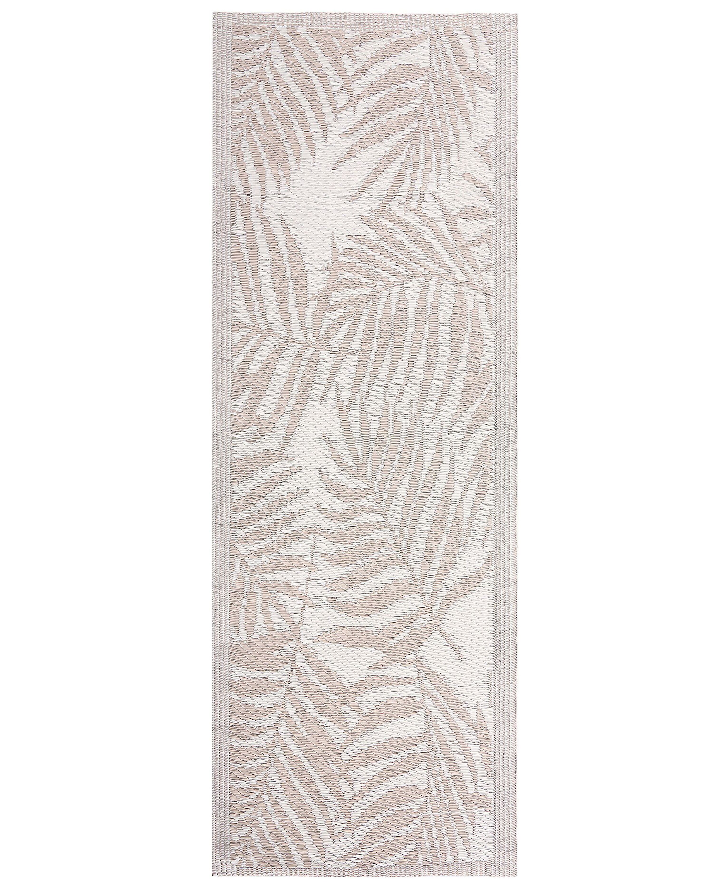 Outdoor Teppich beige 60 x 105 cm Palmenmuster Kurzflor KOTA | Kurzflor-Teppiche