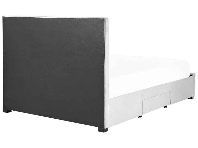 Velvet EU King Size Bed with Storage Light Grey LIEVIN Beliani.co.uk