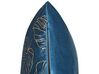 Dekokissen Blättermotiv Samtstoff blau 45 x 45 cm 2er Set MONSTERA_830049