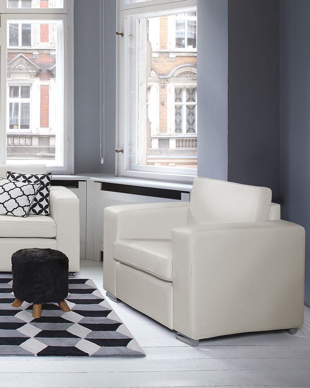 sessel leder weiss helsinki beliani de