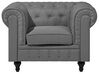 Set divano e poltrona 4 posti in tessuto grigio CHESTERFIELD_721986