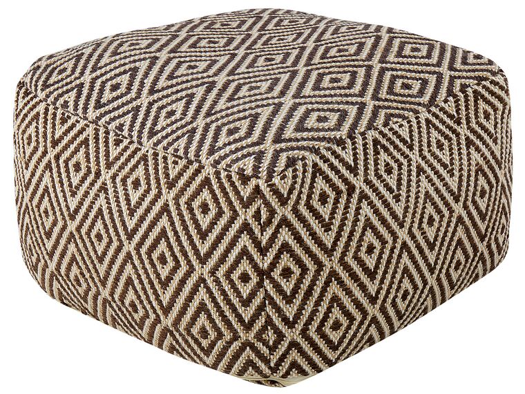 Wool Pouffe Brown and Beige MANISA_827025