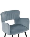 Conjunto de 2 sillas de comedor de terciopelo azul claro/negro SANILAC_847119