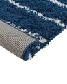 Teppich blau / weiss 80 x 150 cm Streifenmuster Shaggy TASHIR_854442