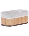 Conjunto de 5 cestas de madera de bambú clara/blanco TALPE_849943