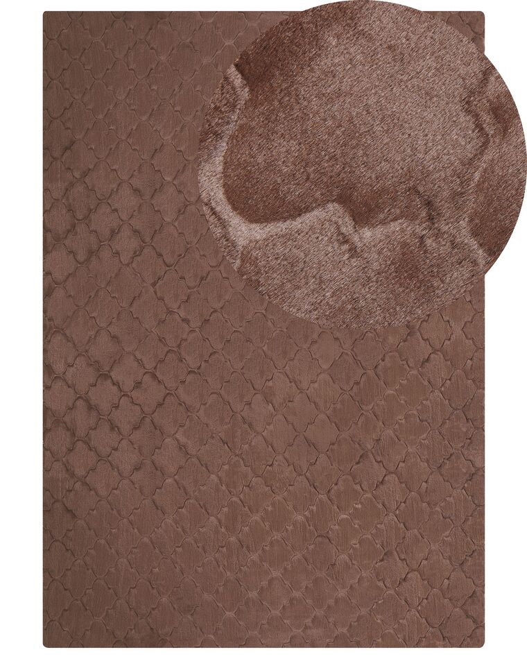 Tappeto pelliccia sintetica marrone 160 x 230 cm GHARO_866691