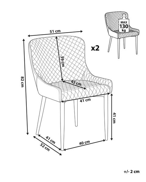 dining chair width cm