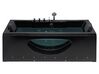 Whirlpool Badewanne schwarz rechteckig mit LED 170 x 80 cm HAWES _850742