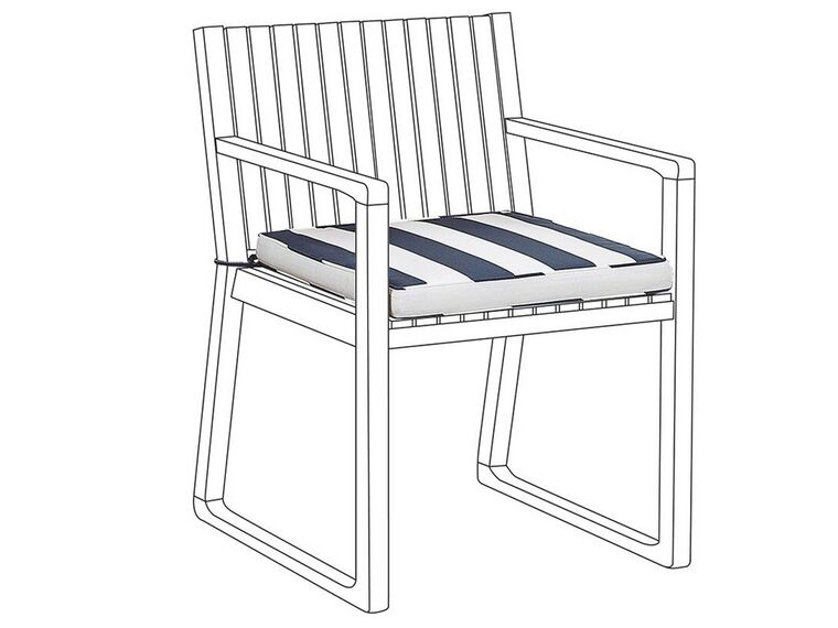 Cojín de poliéster azul marino/blanco para silla de jardín SASSARI_774813
