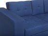 Sofá-cama de 3 lugares com repousa-pés  em tecido azul marinho  FALSTER_751482