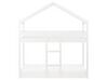 Łóżko piętrowe dziecięce domek drewniane 90 x 200 cm białe LABATUT_911508