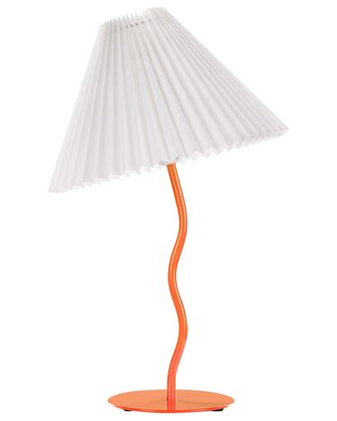 Tischlampe Metall orange / weiß 48 cm Kegelform ALWERO