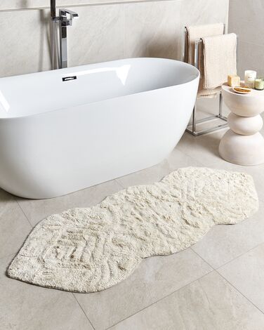 Cotton Bath Mat 150 x 60 cm Beige CANBAR