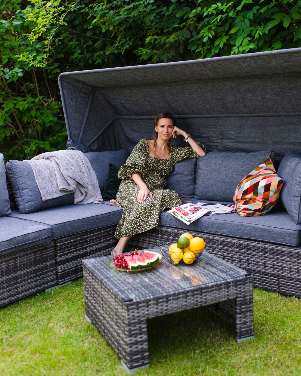 5 Seater Rattan Garden Lounge Set Brown Corte Beliani De Rattan Lounge Set Grau