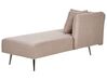 Left Hand Fabric Chaise Lounge Light Brown RIOM_877394
