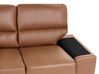 Conjunto de sofás com 5 lugares em pele sintética castanha dourada VOGAR_851019