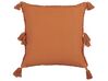 Tkaný bavlněný polštář s geometrickým vzorem a střapci 45 x 45 cm oranžový AVIUM_838629