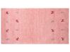 Gabbeh Teppich Wolle rosa 80 x 150 cm Tiermuster Hochflor YULAFI_870299