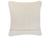 Conjunto de 2 almofadas decorativas em algodão com efeito de macramé creme claro 45 x 45 cm GOREME_768983