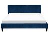 Łóżko welurowe 160 x 200 cm niebieskie FITOU_710111
