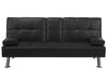 Faux Leather Sofa Bed Black ROXEN_701810