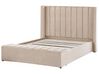 Sametová postel s úložným prostorem 140 x 200 cm béžová NOYERS_834506