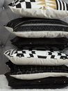 Set of 2 Faux Leather Fish Scale Cushions 45 x 45 cm Black LOBELIA_769481