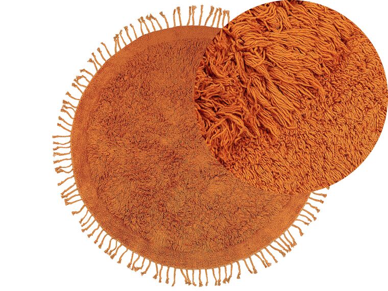 Okrúhly bavlnený koberec ⌀ 140 cm oranžový BITLIS_837864