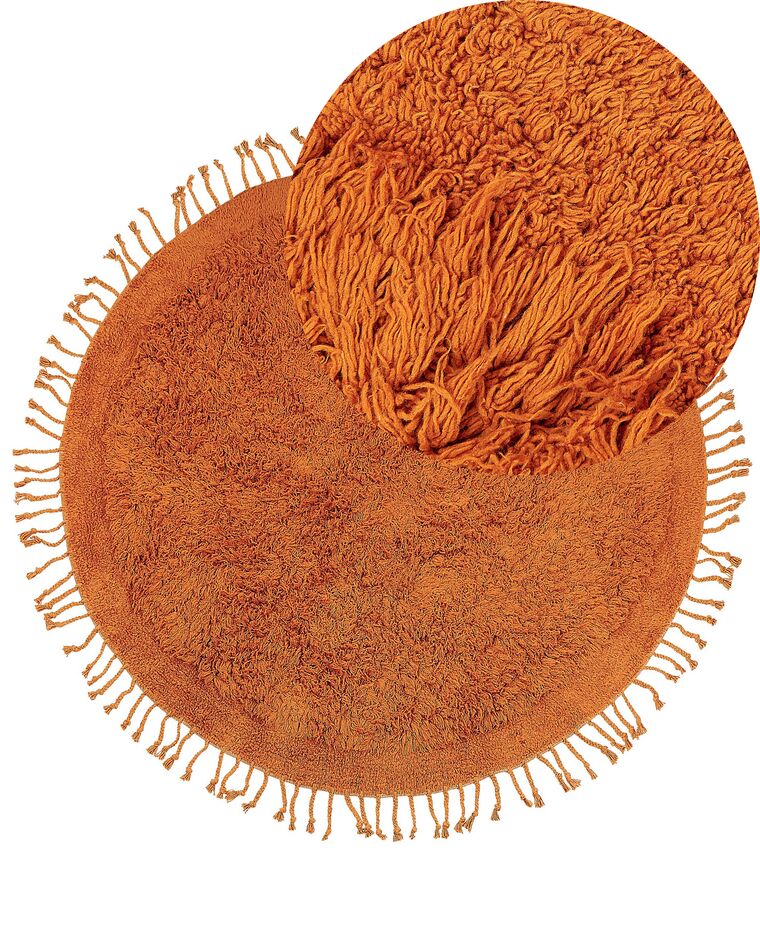 Tappeto cotone arancione ⌀ 140 cm BITLIS_837864