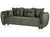 Sofa rozkładana welurowa z pojemnikiem zielona VALLANES_904238