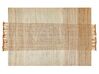 Teppich Jute sandbeige 140 x 200 cm geometrisches Muster Kurzflor HAMZALAR_850127