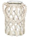 Lampion szklany makrama 31 cm biały JALEBI_830558