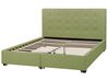 Fabric EU King Size Bed with Storage Green LA ROCHELLE_832972