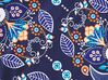 Cotton Sateen Duvet Cover Set Oriental Pattern 155 x 220 cm Dark Blue MADRONA_803114