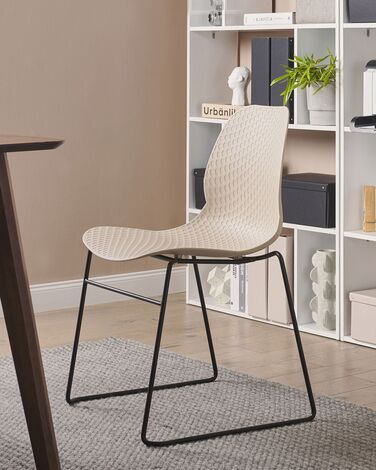Set of 4 Dining Chairs Beige PANORA