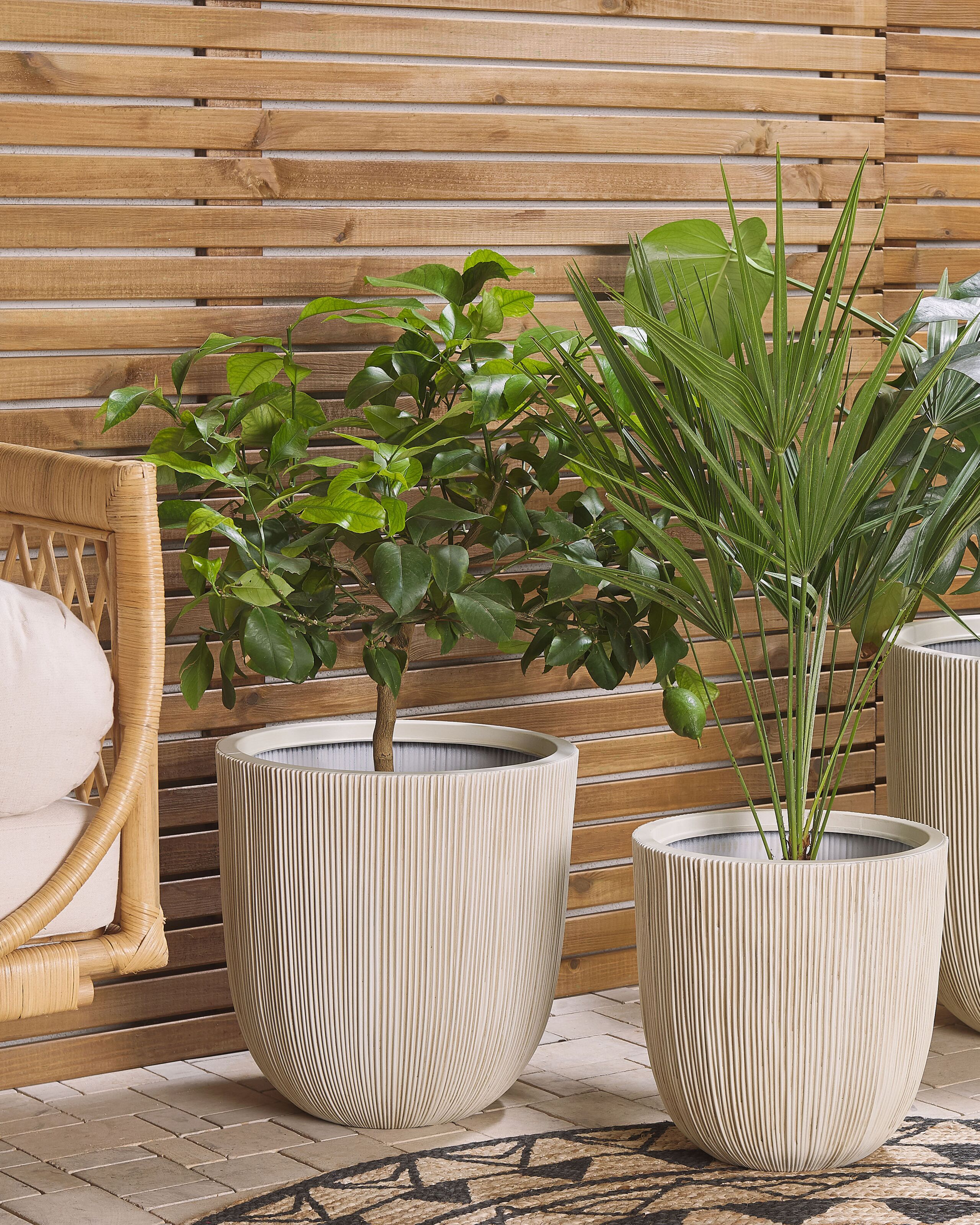 Vaso de flores 37 x 37 x 38 cm creme CHIOS