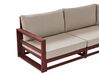 Lounge Set zertifiziertes Holz mahagonibraun 5-Sitzer modular Auflagen taupe TIMOR II_852289