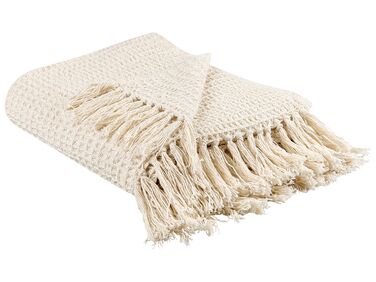 Cotton Blanket 125 x 150 cm Beige MALU