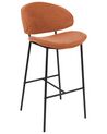 Conjunto de 2 sillas de bar de tela naranja KIANA_908131