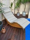 Wooden Garden Sun Lounger with Cushion Taupe BRESCIA_827543