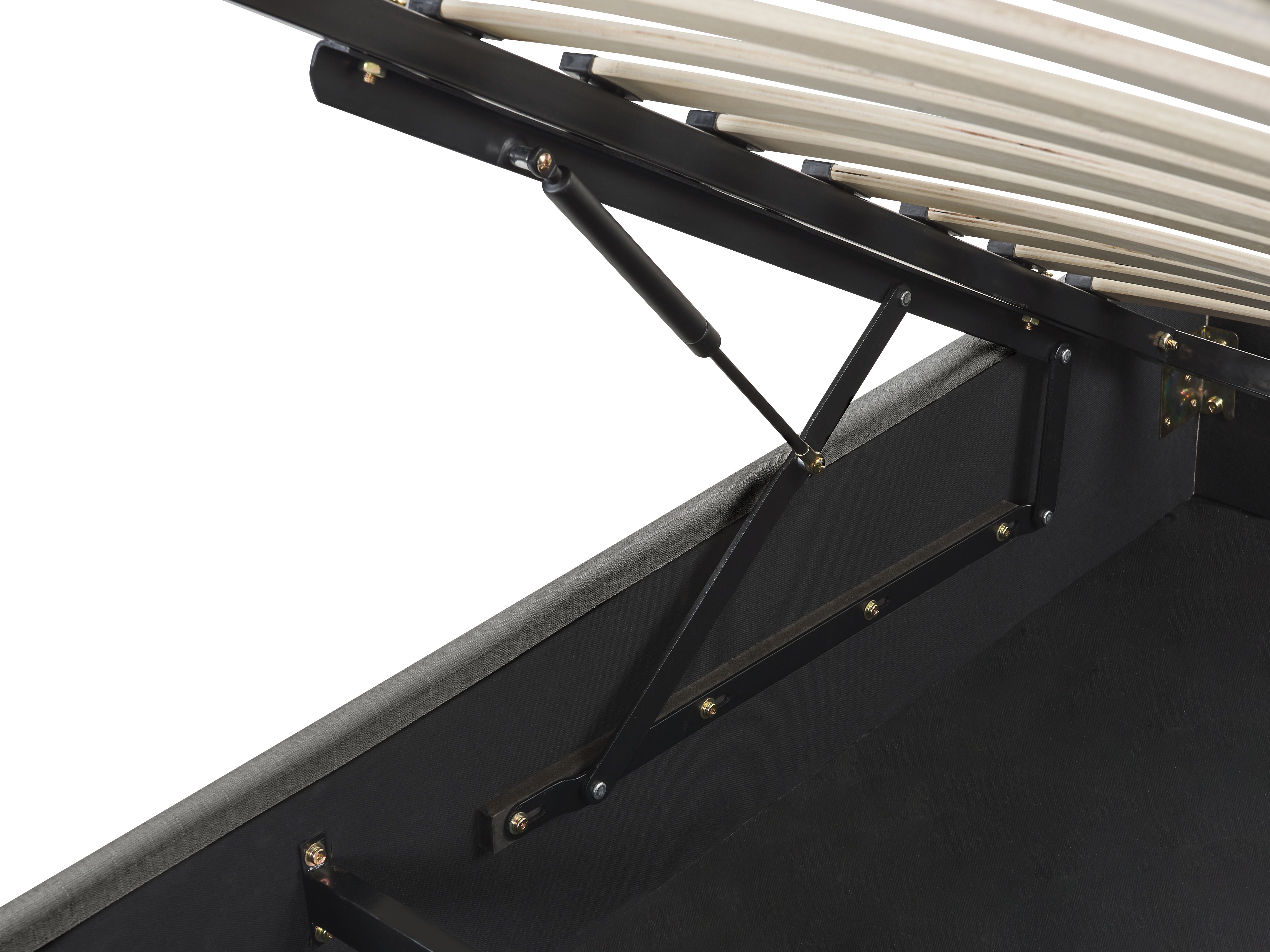 Łóżko z pojemnikiem tapicerowane 140 x 200 cm szare DINAN