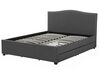 Fabric EU Super King Bed with Storage Grey MONTPELLIER_709559
