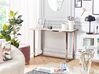 Glass Top Console Table Marble Effect White with Silver PLANO_823496