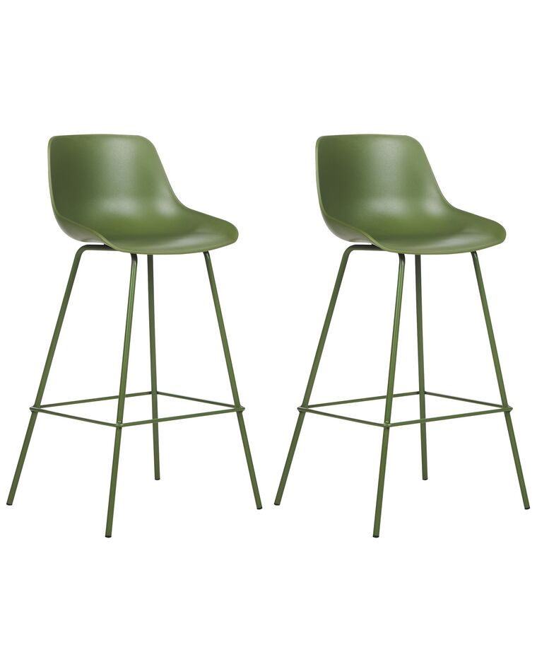 Conjunto de 2 sillas de bar verdes EMMET_902776