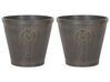 Set of  2 Plant Pots ⌀ 45 cm Brown VARI_844442